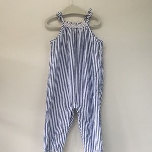 Janie & Jack Blue & White Striped Jumpsuit 12-18M